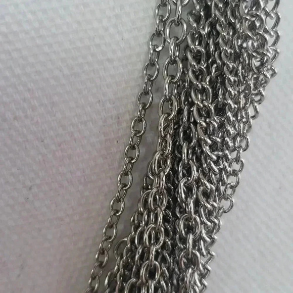 Multi Strand Blue Stone Statement Necklace - Picture 2 of 2